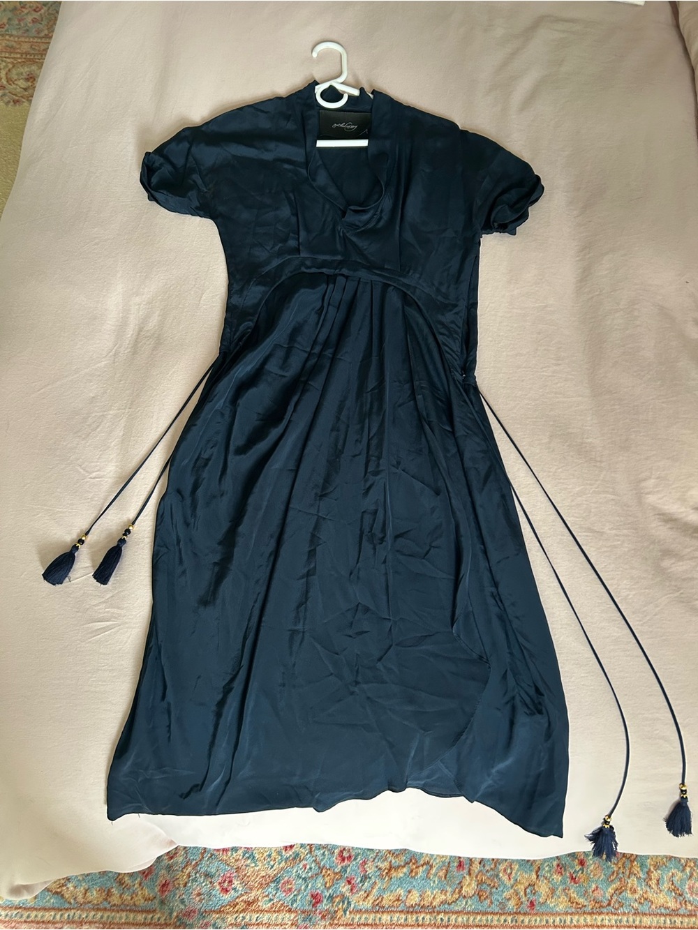 Rachel Comey Navy Cowl Tie-Detail Midi Dress